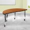 Flash Furniture Half Round 24 W, 47.5 L, 25 H, Chrome, Laminate, Particleboard, Steel, Wood Grain XU-A48-HCIRC-OAK-T-P-CAS-GG - alternate 1